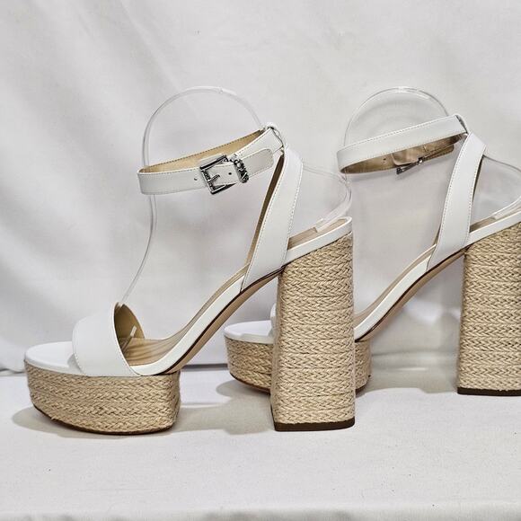 Michael Kors Women's Ankle-Strap Espadrille Platform Sandals Size 9.5 White NWT - Picture 1 of 7